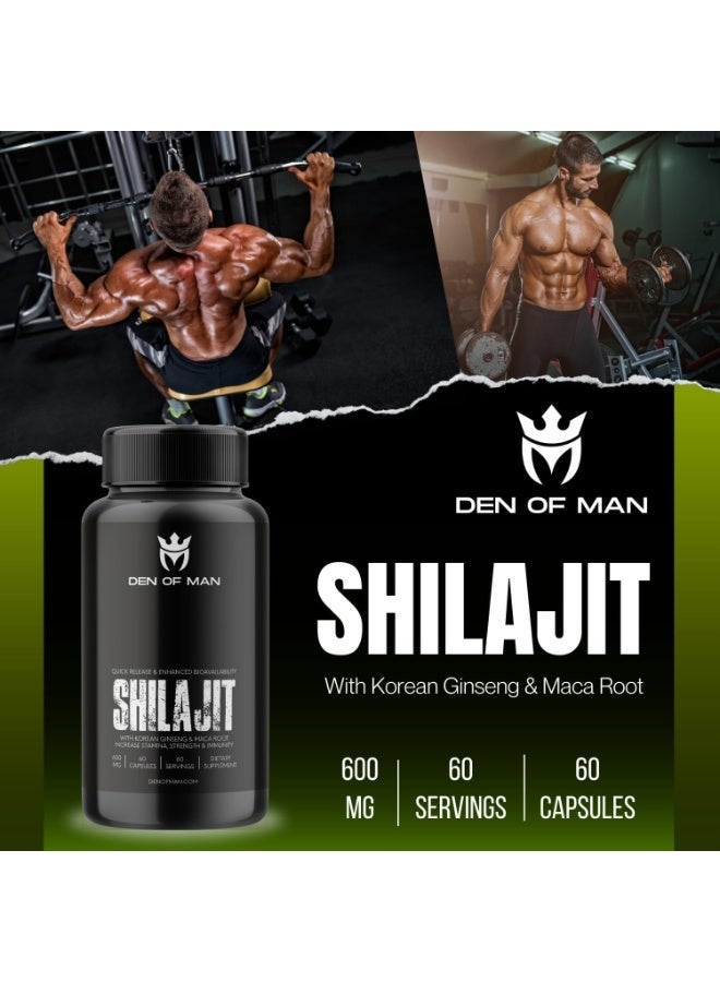 DEN OF MAN Shilajit Capsules for Men – Pure Himalayan Shilajit Extract Capsules, Natural Supplement, Supports Energy, Vitality & Wellness, 20g Glass Jar pack of 3 - Image 3